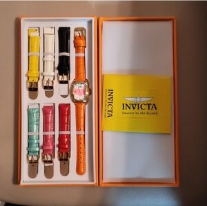 NIB Invicta Watch Box Set Peace & Love 1 watch face with 7 bands